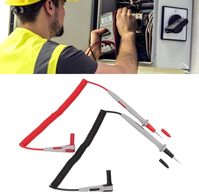 Alt view image 5 of 6 - Digital Multimeter Test Probe Kit 20A 1000V, PU Insulated 56cm Spring Brass Wire Piercing Probes with 3.5mm Universal Socket for Automotive Electrical Circuit Testing