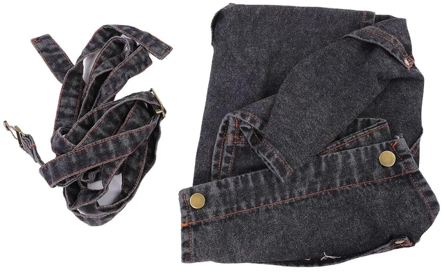 Alt view image 4 of 6 - Walfront Crossback Denim Apron with 2 Pockets and Reinforced Grommets, Adjustable X Strap Design for Men Women Chef Hair Stylist Potters