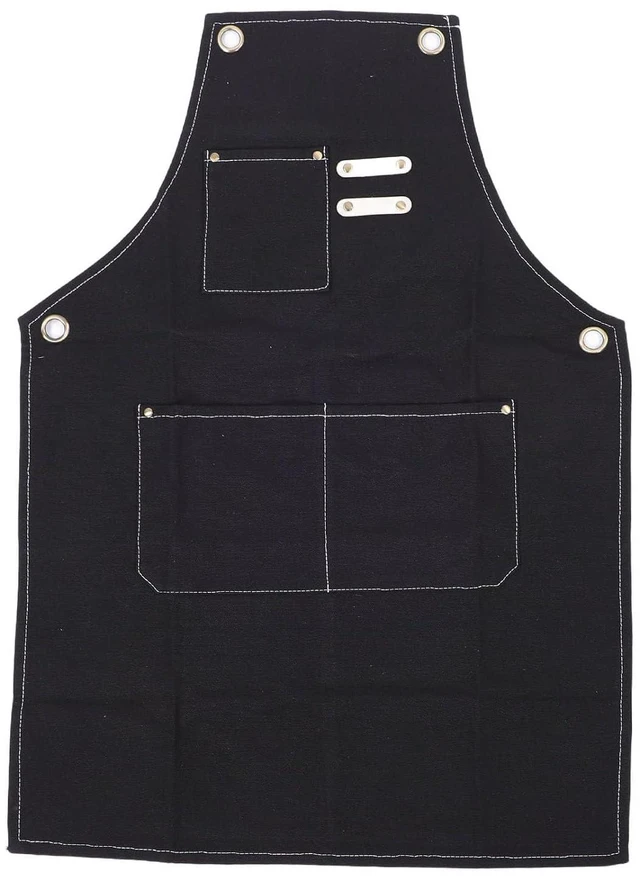Main image of Walfront Work Apron with Tool Pockets, Thick Canvas Crossback Apron Adjustable Straps Brass Grommets 30.7x22.4in for Workshop Welding Gardening