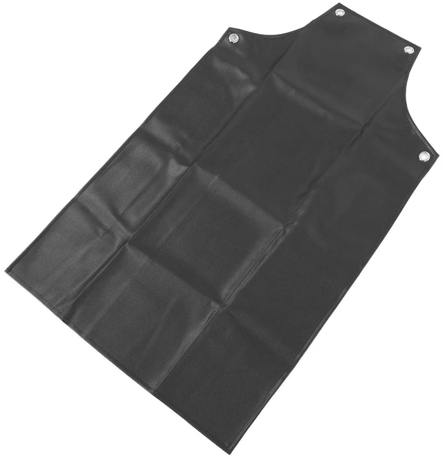 Alt view image 4 of 6 - Walfront PU Bib Apron inch with Crossed Back Straps Adjustable Strap for Dishwashing Pet Grooming Kitchen