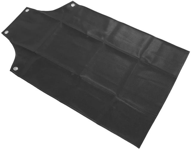 Alt view image 5 of 6 - Walfront PU Bib Apron inch with Crossed Back Straps Adjustable Strap for Dishwashing Pet Grooming Kitchen