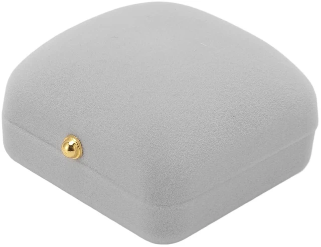 Alt view image 2 of 6 - Walfront Jewelry Gift Box Flannel Lined Ring Case Light Gray Compact Storage Box with Soft Cushioning Snug Fit Lightweight Design for Travel Proposal Wedding Birthday Women Men (Ring)