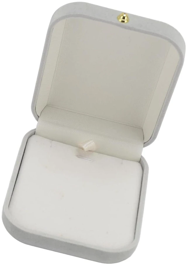 Alt view image 6 of 6 - Walfront Jewelry Gift Box Flannel Lined Ring Case Light Gray Compact Storage Box with Soft Cushioning Snug Fit Lightweight Design for Travel Proposal Wedding Birthday Women Men (Pendant)