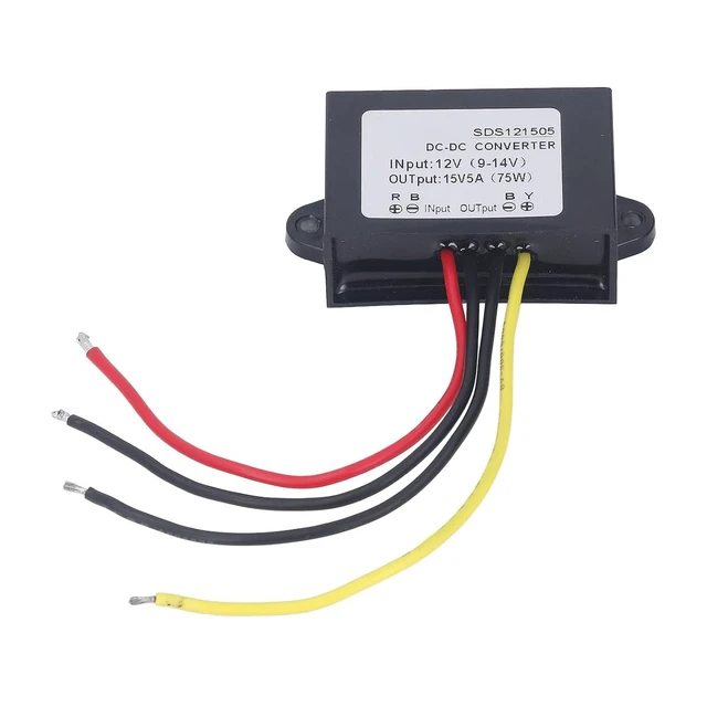 Alt view image 6 of 6 - WALFRONT 12V to 15V Boost Converter, PP Resin Sealed DC to DC Step Up Module 75W 5A IP67 96% Efficiency with Protection for Electrical Equipment Outdoor Use