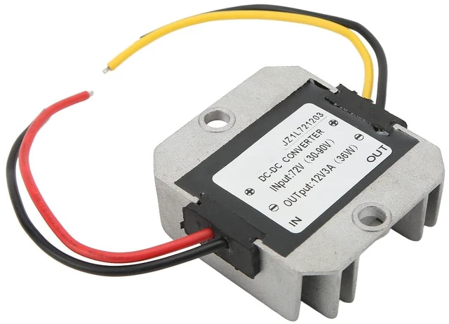 Alt view image 3 of 6 - WALFRONT DC Voltage Converter, Die Cast Aluminum 72V to 12V 3A DC Module, IP67 Shockproof 96 Percent Efficiency Protection for Electrical Equipment Motor Use