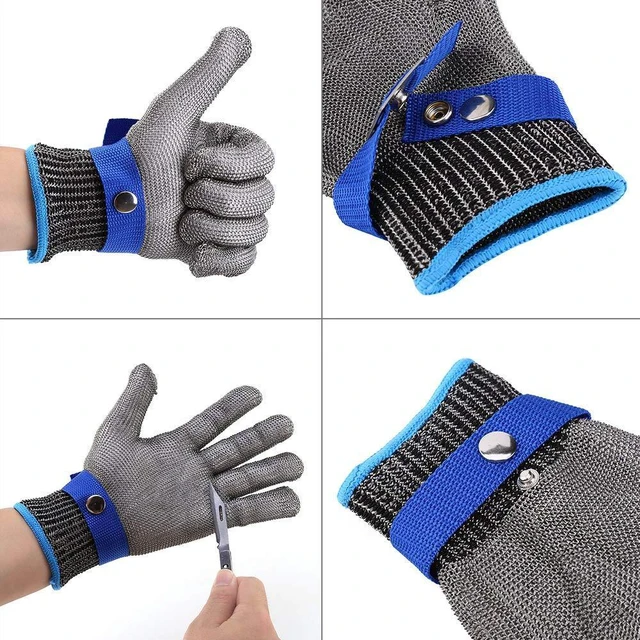 Main image of Walfront Cut Gloves Stainless Meat Cutting Glove for Food Prep Kitchen Meat Cutting Protective Protection Grade 5