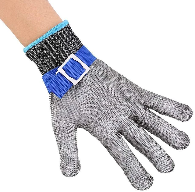 Alt view image 3 of 6 - Walfront Cut Gloves Stainless Meat Cutting Glove for Food Prep Kitchen Meat Cutting Protective Protection Grade 5