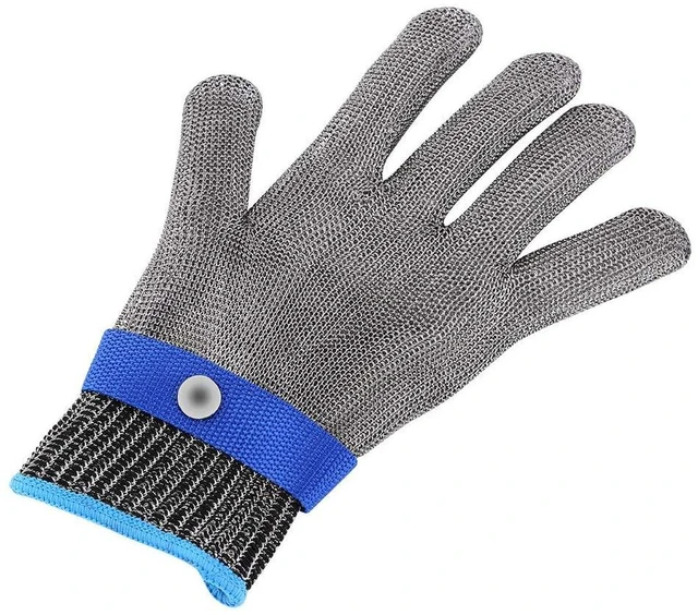 Alt view image 4 of 6 - Walfront Cut Gloves Stainless Meat Cutting Glove for Food Prep Kitchen Meat Cutting Protective Protection Grade 5