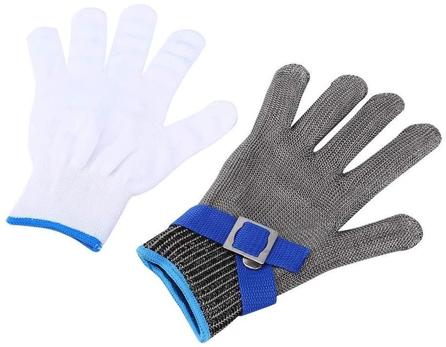 Alt view image 6 of 6 - Walfront Cut Gloves Stainless Meat Cutting Glove for Food Prep Kitchen Meat Cutting Protective Protection Grade 5