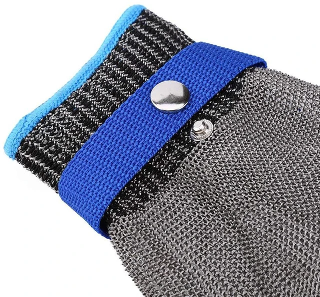 Alt view image 5 of 6 - Walfront Cut Gloves Stainless Meat Cutting Glove for Food Prep Kitchen Meat Cutting Protective Protection Grade 5
