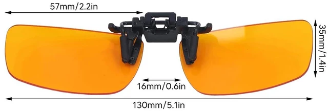 Alt view image 2 of 6 - Walfront Clip On Glasses Blue Light Blocking Anti Eye Strain Orange Glasses 180 Degree Vertical Flip for Comfort Relaxation