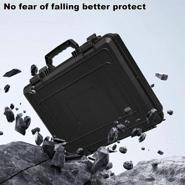 Alt view image 4 of 6 - Walfront Satellite Travel Case Satellite Protective Travel Case for Mini with Shock Proof Water Proof ABS Shell Foams Compartments Lockable Holes for Camping