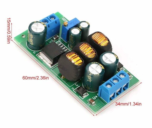 Alt view image 2 of 6 - WALFRONT 2 Pcs Voltage Converter Board 20W Step Up Down Module DC to DC 3-30V Adjustable Step Up Down Module 3-30V Adjustable with Terminal for ADC DAC Power Supply