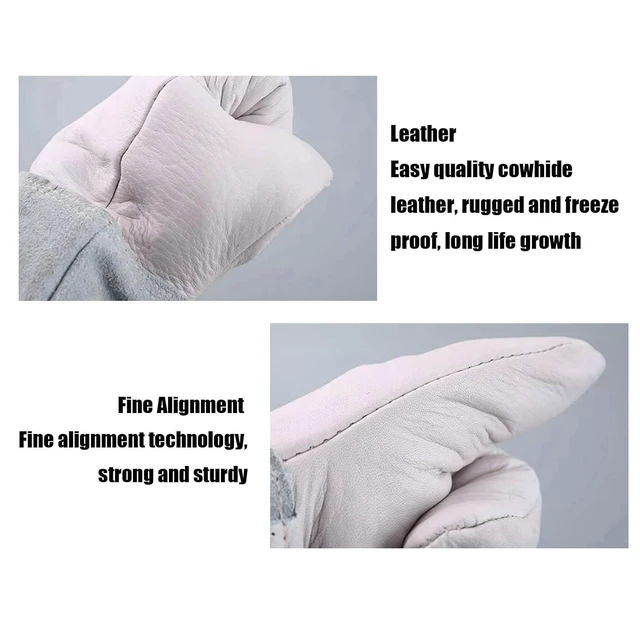 Alt view image 5 of 6 - Walfront Freezer Gloves For Working In Freezer Work Gloves 60cm Dry Ice Cowhide Leather Liquid Nitrogen Protective for Laboratory Use -436-260 Cold Storage Safety
