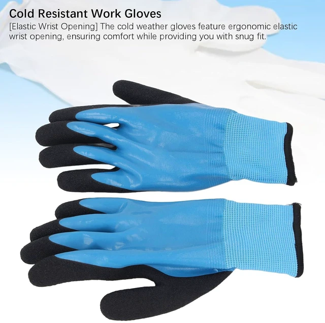 Alt view image 2 of 6 - Walfront 1 Pair Cold Resistants Work Gloves Freezer Gloves Latex Non Slip Winter with Reinforced Finger and Elastic Wrist Tear Resistants for Outdoor Working in Cold Weather