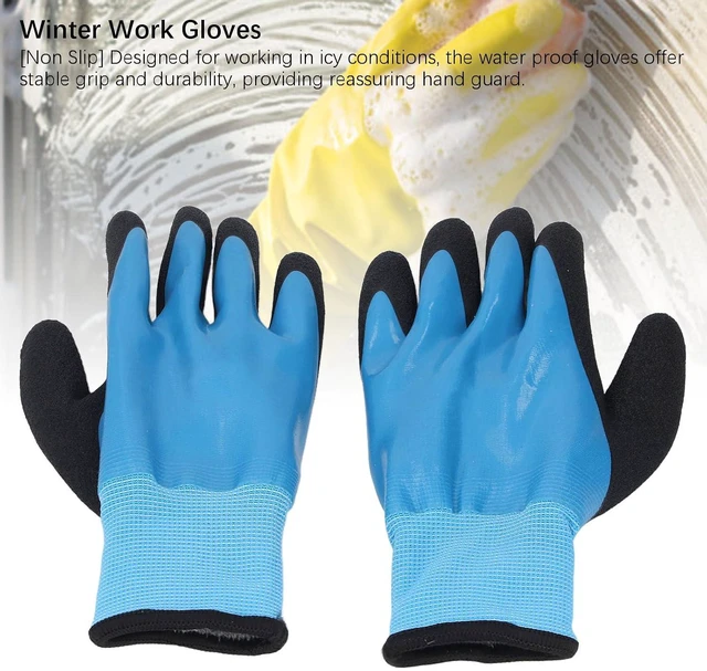 Alt view image 3 of 6 - Walfront 1 Pair Cold Resistants Work Gloves Freezer Gloves Latex Non Slip Winter with Reinforced Finger and Elastic Wrist Tear Resistants for Outdoor Working in Cold Weather