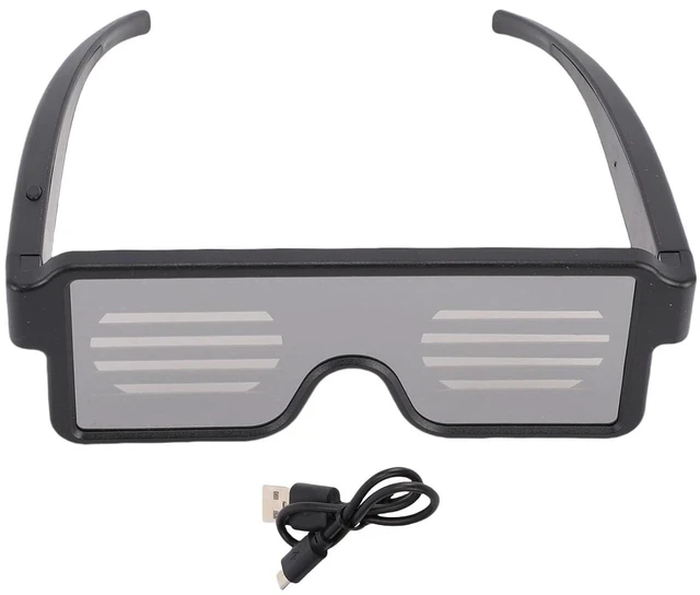 Alt view image 5 of 6 - Walfront USB Rechargeable LED Glowing Glasses with 11 Dynamic Flashing Neon Light Patterns for Halloween Christmas Parties Adult and Kids Costume Accessories