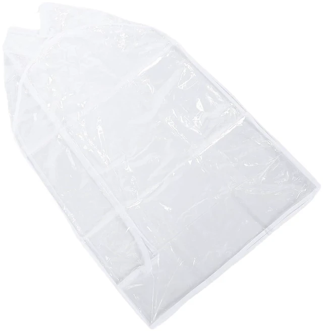 Alt view image 2 of 6 - WALFRONT Clear Garment Bag Transparent Dress Cover for Coats Jackets Dresses, Breathable Dust Proof Hanging Clothes Protector with Extended Capacity, Fits Standard Closets 23.6 X 11.8 X (Fully Clear