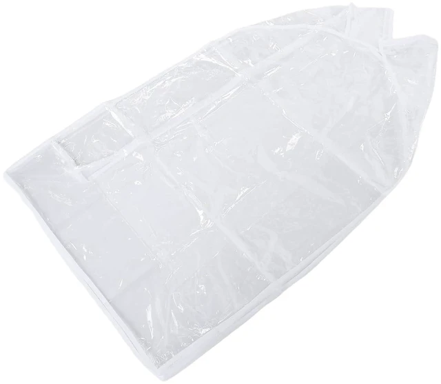 Main image of WALFRONT Clear Garment Bag Transparent Dress Cover for Coats Jackets Dresses, Breathable Dust Proof Hanging Clothes Protector with Extended Capacity, Fits Standard Closets 23.6 X 11.8 X (Fully Clear