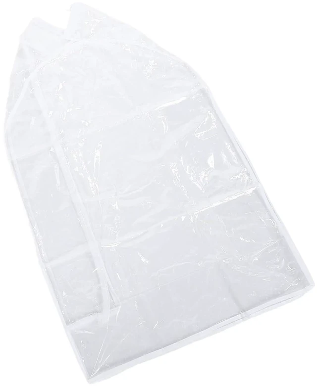 Alt view image 4 of 6 - WALFRONT Clear Garment Bag Transparent Dress Cover for Coats Jackets Dresses, Breathable Dust Proof Hanging Clothes Protector with Extended Capacity, Fits Standard Closets 23.6 X 11.8 X (Fully Clear
