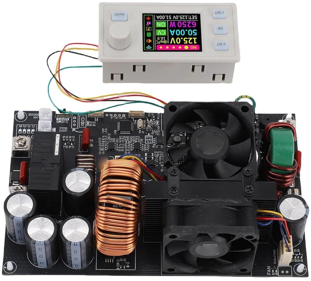 Alt view image 3 of 6 - WALFRONT Adjustable Voltage Regulator DC Converter, ABS Material 6250W Power Supply Module with Panel Display for LED Driver Lab Use