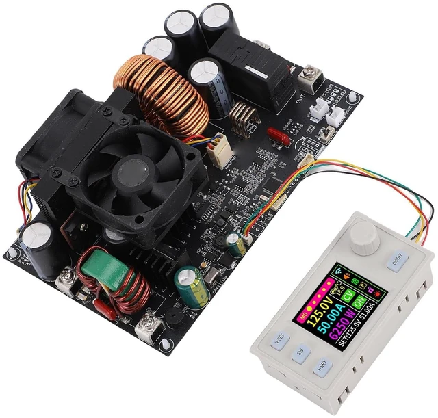Alt view image 4 of 6 - WALFRONT Adjustable Voltage Regulator DC Converter, ABS Material 6250W Power Supply Module with Panel Display for LED Driver Lab Use