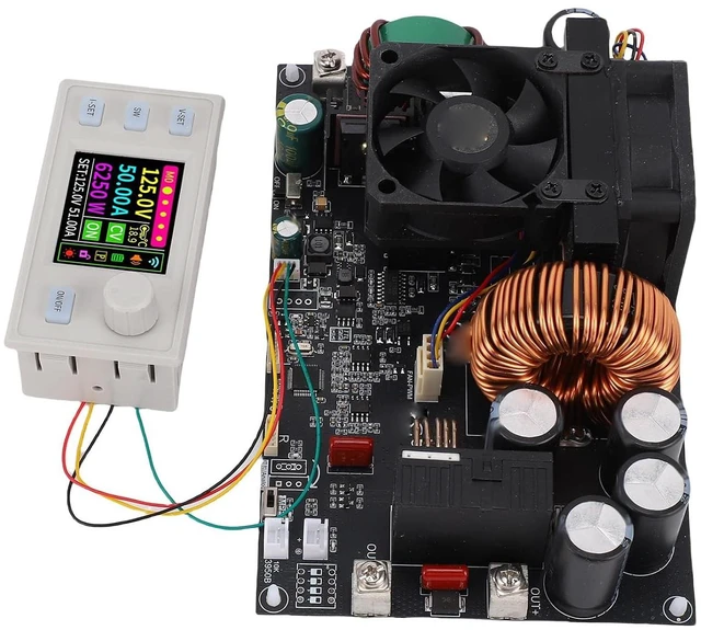 Alt view image 6 of 6 - WALFRONT Adjustable Voltage Regulator DC Converter, ABS Material 6250W Power Supply Module with Panel Display for LED Driver Lab Use