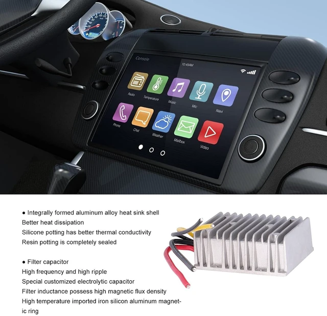Alt view image 5 of 6 - WALFRONT 12V to 24V 20A 480W DC Voltage Converter Boost Module, Motors, Car Navigation LED Strips, Aluminum Alloy Heat Sink, Silicone Potting, Filter Capacitor, Process