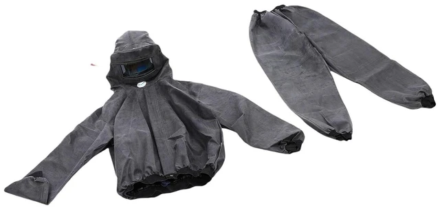 Alt view image 2 of 6 - WALFRONT Protective Sandblasting Suit, Rubber Cloth, Full Body Water Proof Overalls with Arc Shaped Design for Construction and Outdoor Work