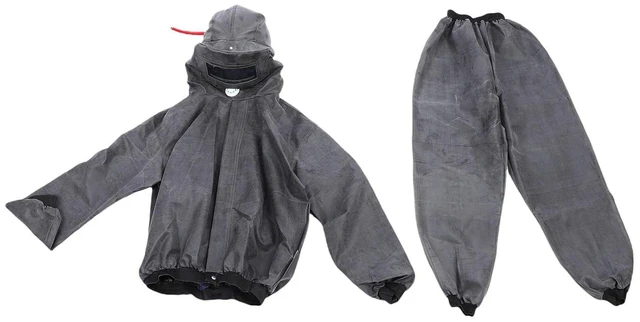 Alt view image 5 of 6 - WALFRONT Protective Sandblasting Suit, Rubber Cloth, Full Body Water Proof Overalls with Arc Shaped Design for Construction and Outdoor Work