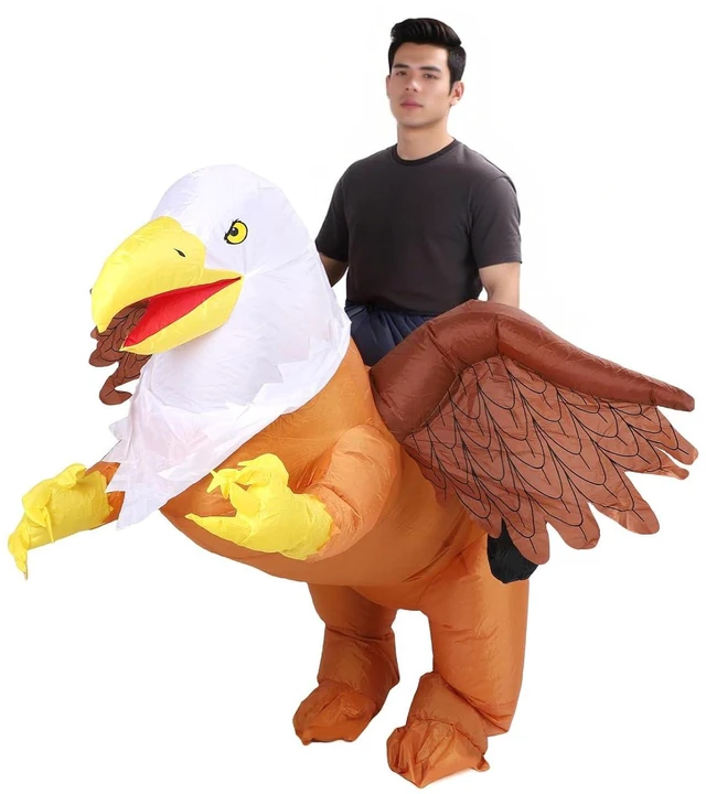 Main image of Walfront Eagle Inflatable Costume Suit, Lightweight Polyester Fabric, Quick Inflation, Half Body Design for Parties and Carnivals