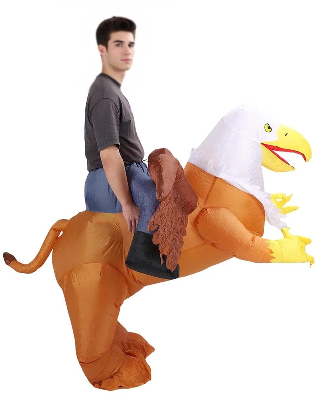 Alt view image 3 of 6 - Walfront Eagle Inflatable Costume Suit, Lightweight Polyester Fabric, Quick Inflation, Half Body Design for Parties and Carnivals