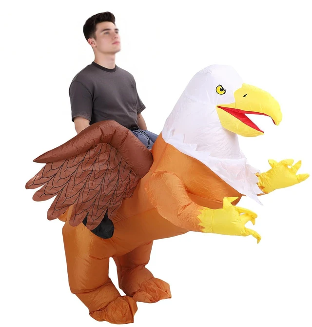 Alt view image 4 of 6 - Walfront Eagle Inflatable Costume Suit, Lightweight Polyester Fabric, Quick Inflation, Half Body Design for Parties and Carnivals
