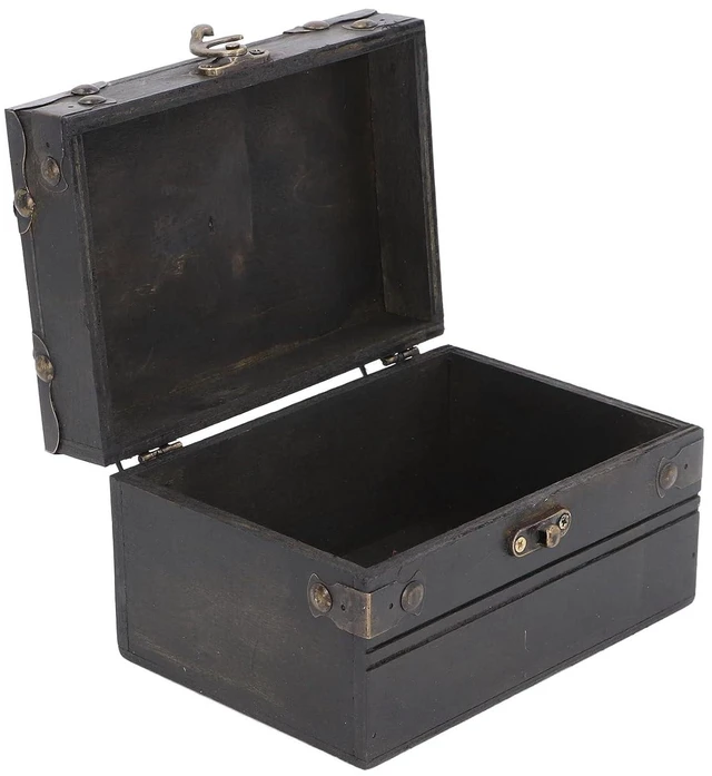 Alt view image 3 of 6 - Walfront Vintage Wooden Jewelry Storage Box, Handmade Treasure Chest Organizer, Ideal for Jewelry and Trinkets, Compact Design for Home and Travel