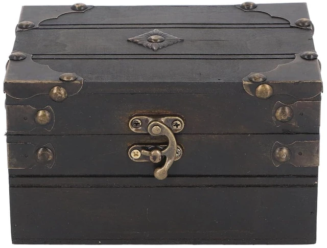 Alt view image 6 of 6 - Walfront Vintage Wooden Jewelry Storage Box, Handmade Treasure Chest Organizer, Ideal for Jewelry and Trinkets, Compact Design for Home and Travel