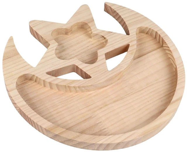 Main image of WALFRONT Wooden Crystal Tray, Pine Multifunctional Holder with Unique Moon Star Shapes for Organizing Crystals and Essential Oils