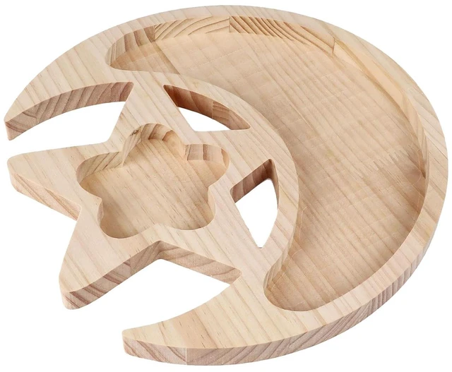 Alt view image 5 of 6 - WALFRONT Wooden Crystal Tray, Pine Multifunctional Holder with Unique Moon Star Shapes for Organizing Crystals and Essential Oils