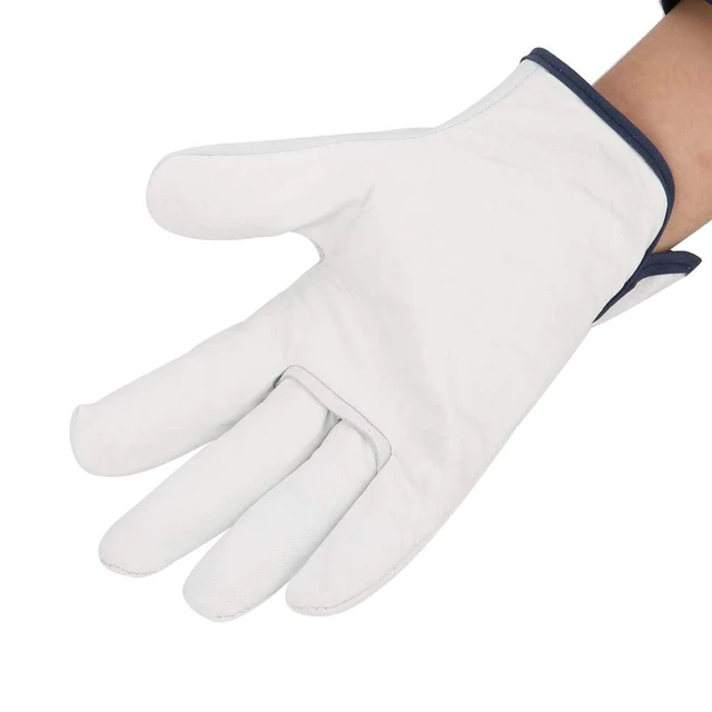 Alt view image 3 of 6 - Walfront Sheepskin Glove, Welding Driver Protection, Glove for Men with Anti skid Heat Insulation Seamless Index Finger for Welding Cutting Metal Stamping