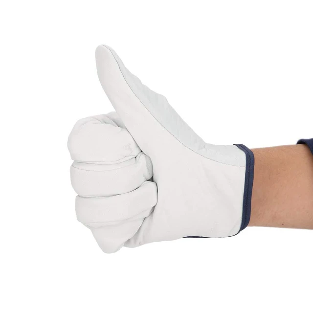 Alt view image 2 of 6 - Walfront Sheepskin Glove, Welding Driver Protection, Glove for Men with Anti skid Heat Insulation Seamless Index Finger for Welding Cutting Metal Stamping