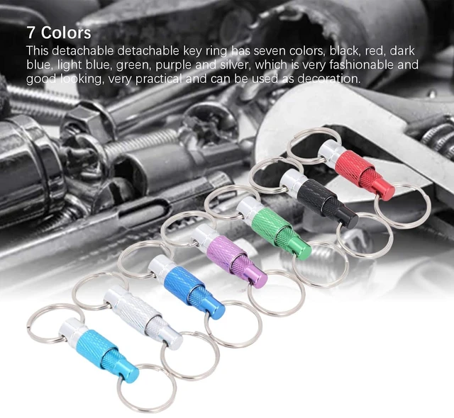 Alt view image 3 of 6 - Walfront 7PCS Detachable Pull Apart Key Rings Set Colorful Keychain Aluminum Alloy Coupler Keyrings for Men and Women