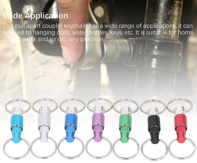 Alt view image 5 of 6 - Walfront 7PCS Detachable Pull Apart Key Rings Set Colorful Keychain Aluminum Alloy Coupler Keyrings for Men and Women