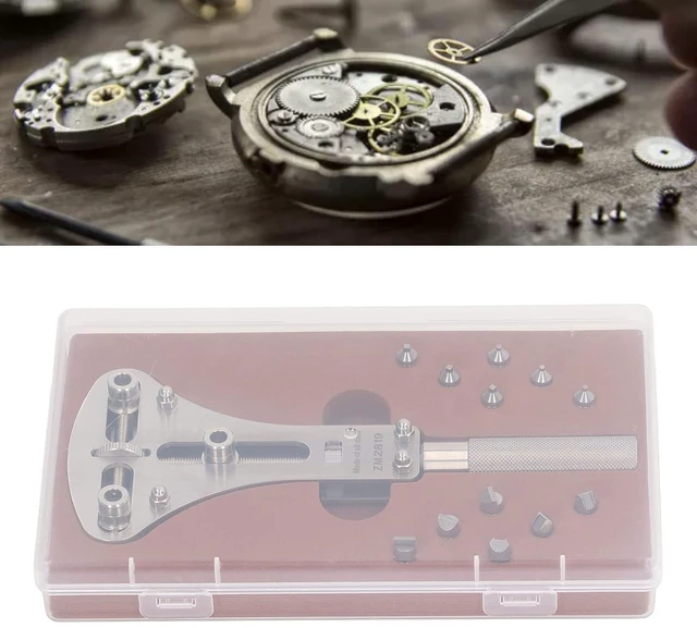 Alt view image 4 of 6 - 3 Point Back Watch Cases Opener Kit Battery Replacement and Movement Holder Stainless Steel Watch Repair Tool