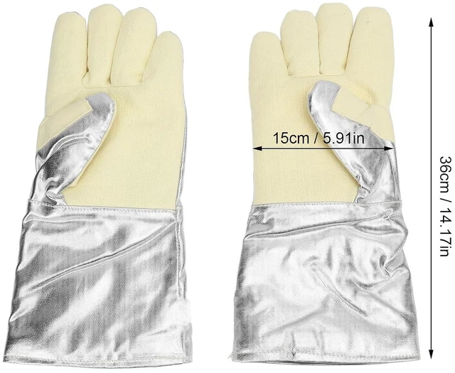 Alt view image 2 of 6 - Walfront Heat Resistants Gloves Safety Work Gloves 500 High Temperature Gloves Anti Scald Reinforced Thumb Work Gloves