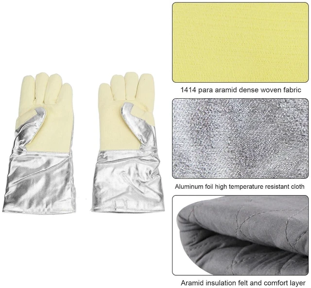 Alt view image 4 of 6 - Walfront Heat Resistants Gloves Safety Work Gloves 500 High Temperature Gloves Anti Scald Reinforced Thumb Work Gloves