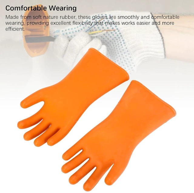 Alt view image 4 of 6 - Walfront High Voltage Insulated Gloves Rubber Electrical Gloves Safety Protective Work Gloves for Man Woman 20000v 12kv