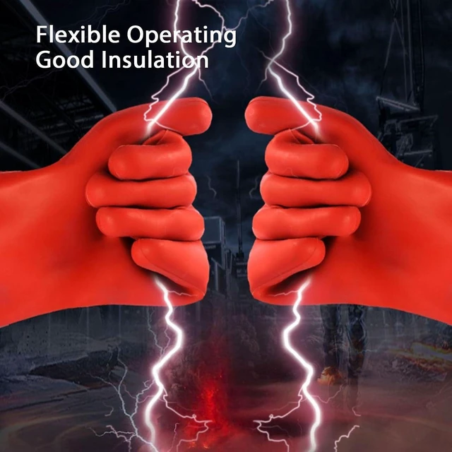 Alt view image 4 of 6 - Walfront 12KV High Voltage Electrical Insulated Rubber Gloves Safety Protective Work Gloves Electrician for Water proof Tasks
