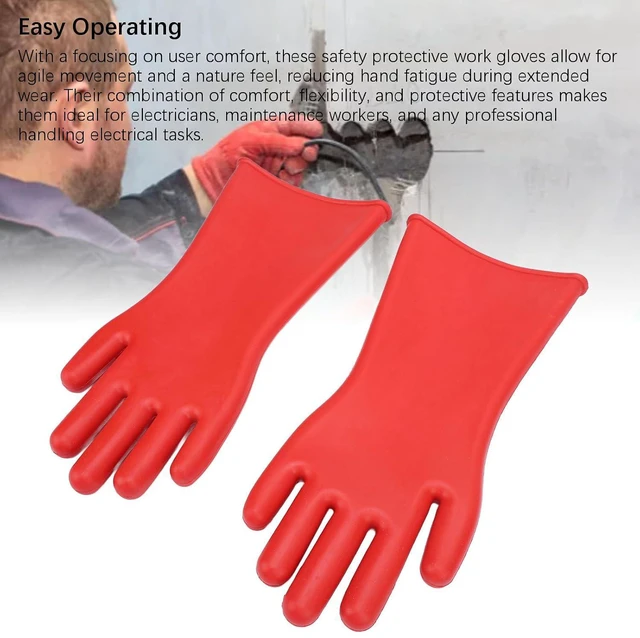 Alt view image 5 of 6 - Walfront 12KV High Voltage Electrical Insulated Rubber Gloves Safety Protective Work Gloves Electrician for Water proof Tasks