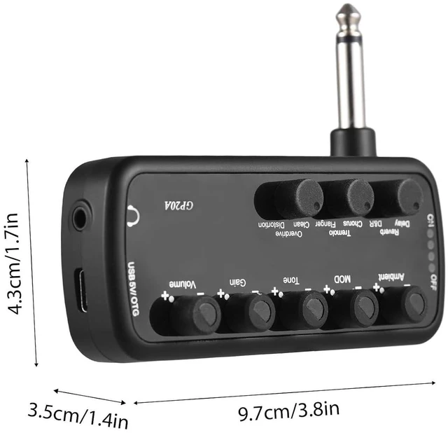 Alt view image 2 of 6 - Headphone Bass Amplifier Portable Headphone Amp Mini Plug Guitar Amplifier Electric Guitar Bass Amp (Guitar)