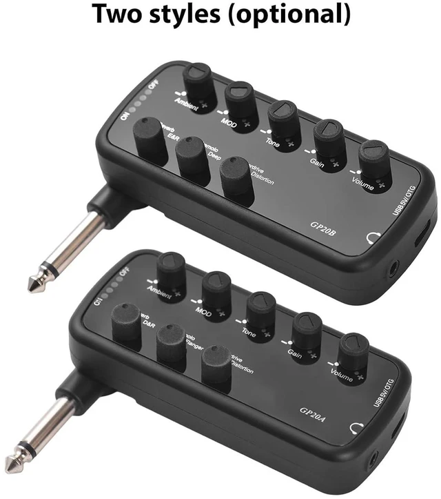 Alt view image 3 of 6 - Headphone Bass Amplifier Portable Headphone Amp Mini Plug Guitar Amplifier Electric Guitar Bass Amp (Guitar)