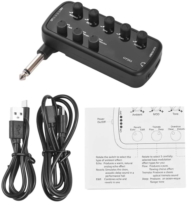 Main image of Headphone Bass Amplifier Portable Headphone Amp Mini Plug Guitar Amplifier Electric Guitar Bass Amp (Guitar)